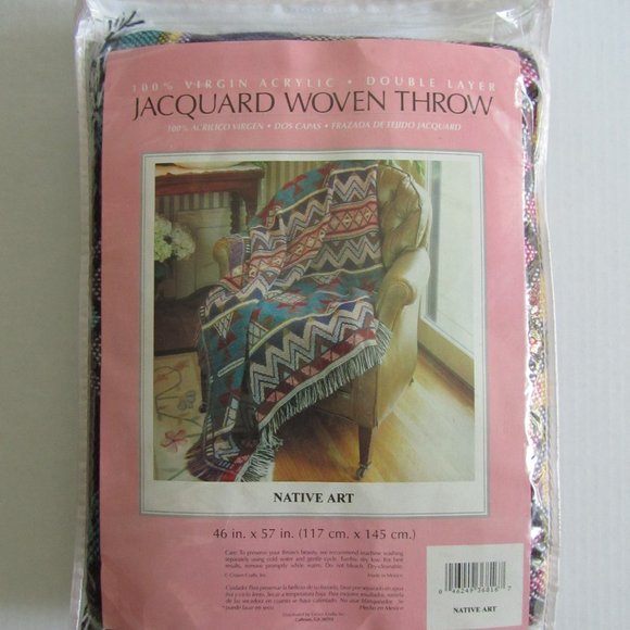 New Native Art Jacquard Woven Throw 46” x 57” - Picture 2 of 10